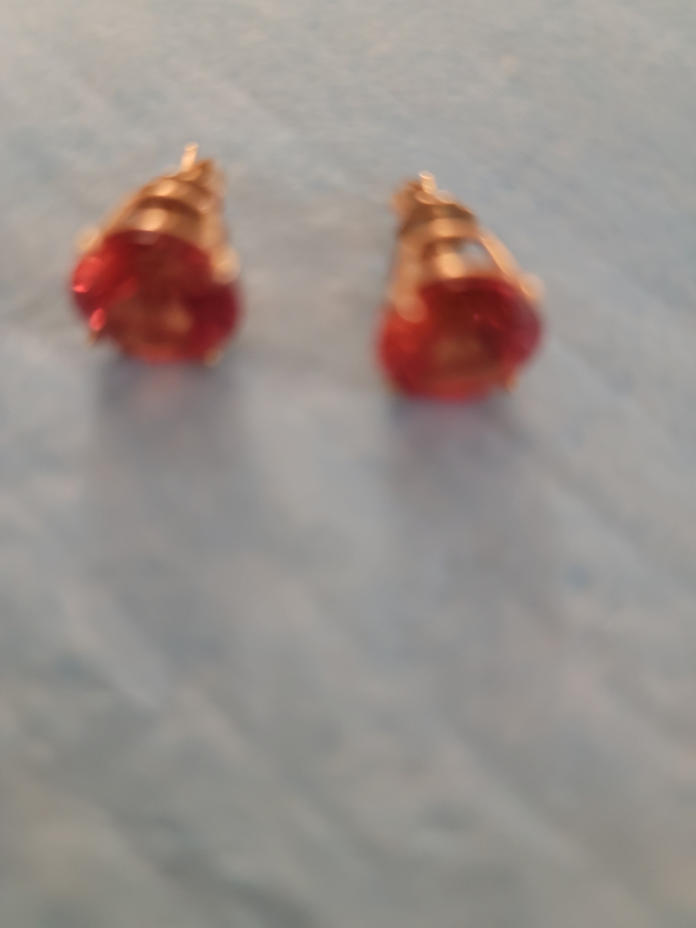 Gold-Tone Red Crystal Stud Earrings for Women